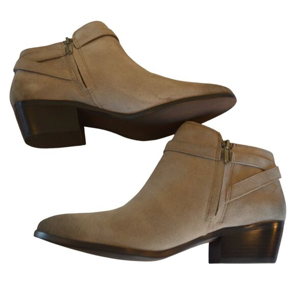 Sam Edelman Pirro Putty Suede Gray Ankle Booties Women's Size 10 Bohemian Casual - Picture 5 of 10